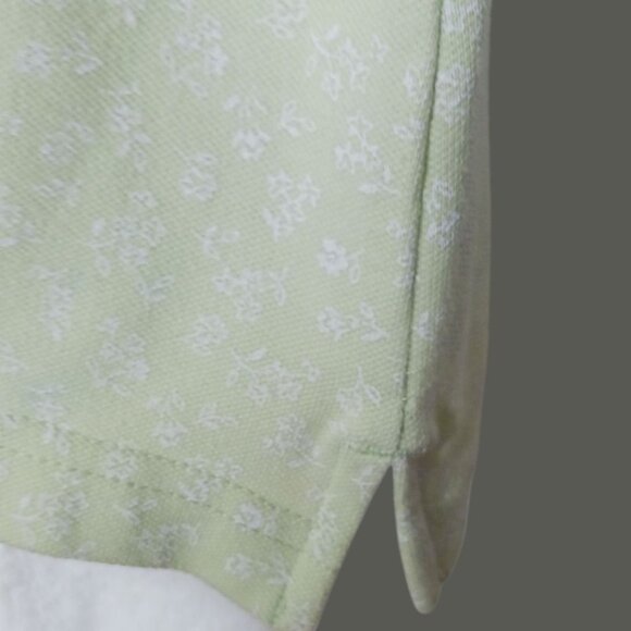Basic Editions Womens Light Green Floral Polo Shirt Size Large - Picture 7 of 11